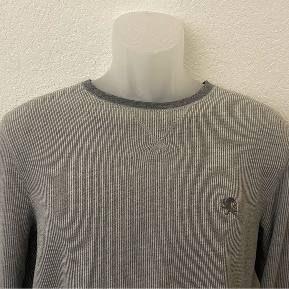 Mens Size Medium Express Heathered Gray Cotton Sweater Crew Neck Pullover​​​ - Picture 2 of 6